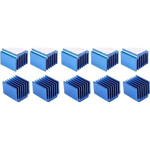 10pcs 3D Printer Parts Blue Aluminum Stepper Driver Heatsink For TMC2100 LV8729 TMC2208 TMC2130