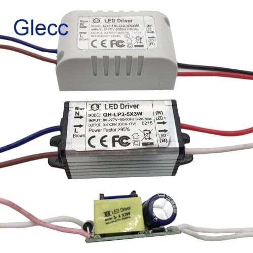 10W AC85-277V LED Driver 3-4x3W 600mA DC9-14V LED Power Supply Constant Current LED Bulb Lamp Free Shipping