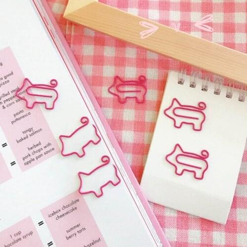 2 pcs/lot Pig Animal Pink Bookmark Paper Clip School Office Supply Escolar Papelaria Gift Stationery