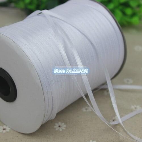 880yards ribbon white 3mm satin ribbon for gift packing scrapbooking accessories black ,red , Sapphire Blue , pink