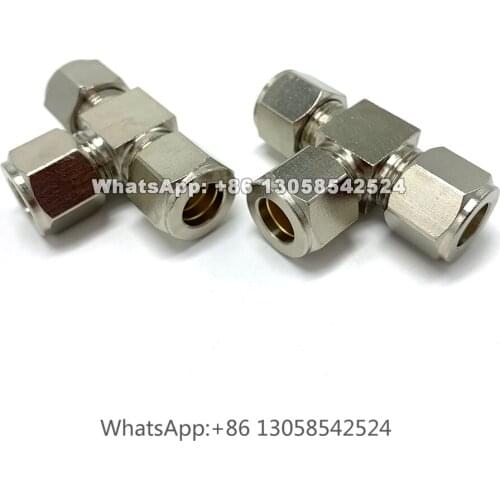 9.52mm Copper Joint High Pressure Spray Pipe Joint, Card Sleeve Type, Quick Screw Thread Joint, Ferrule Straight Joint
