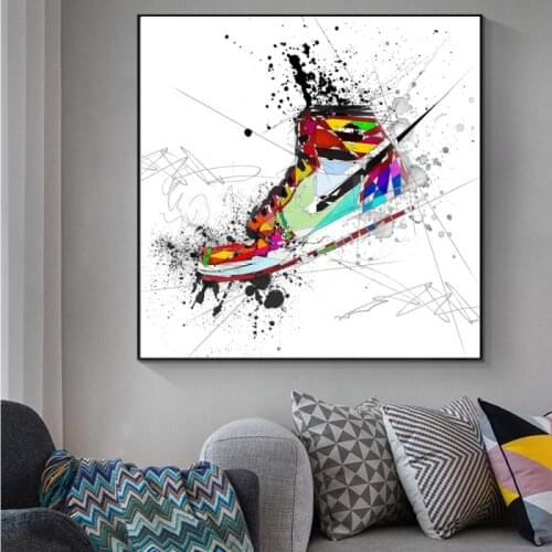Watercolor Sneaker Shoes Canvas Paintings on The Wall Art Posters and Prints Fashion Sport Shoes Pictures for Boys Room Decor
