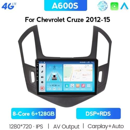Car Android 6G+128G 9inch 2 Din Car Video Radio Quad Core WIFI GPS Have BT Multimedia For Chevrolet Cruze 2012-2015 8 Core IPS