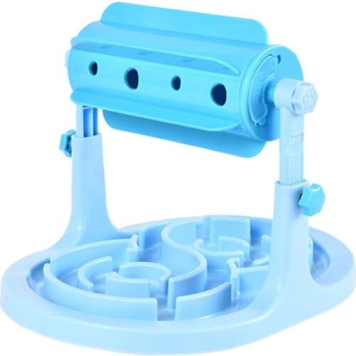 Cat Dog Drum Type Food Leaker Tableware Dog Food Bowl Toys Pet Supplies Tools (Green / Pink / Blue)