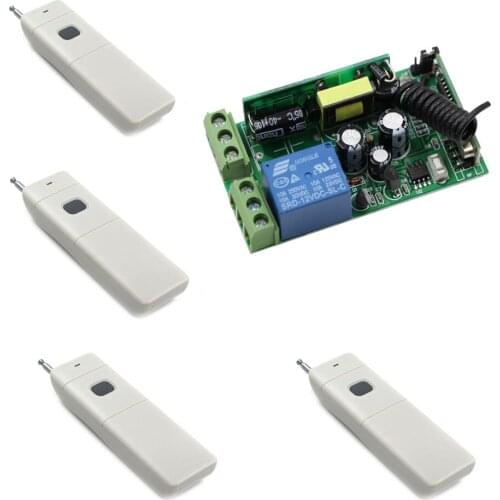 Long Range 1000m Remote Control Switch System 85V 110V 220V 250V RF Receiver+4 Transmitters Through Wall For LED Light Lamp