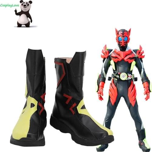 Kamen Rider Masked Rider Zero One Black Shoes Cosplay Long Boots Leather Custom Made For Party Christmas Halloween