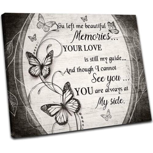 Rustic Canvas Wall Art Inspirational Poster Love Theme Butterflies Artwork for Walls Decor Picture Prints Aesthetic Poster