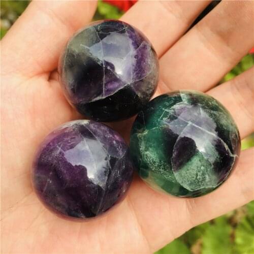 30-35mm of natural colored fluorite clear polishing crystal ball