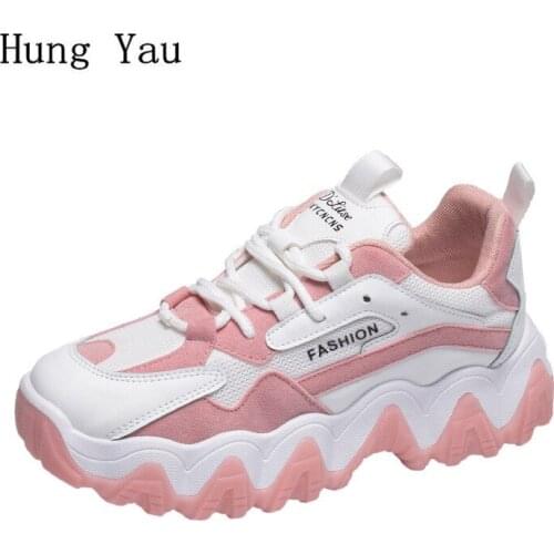 Women Casual Shoes Sneakers Flats Fashion Outdoor Summer Mesh Breathable Couple Lace Up Shoes Female Platform Walking