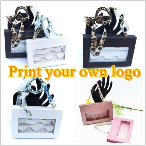 Diamond chain magnetic case NEW wholesale Square lash box alse Eyelash packaging box 3d mink lashes boxes faux cils strip empty