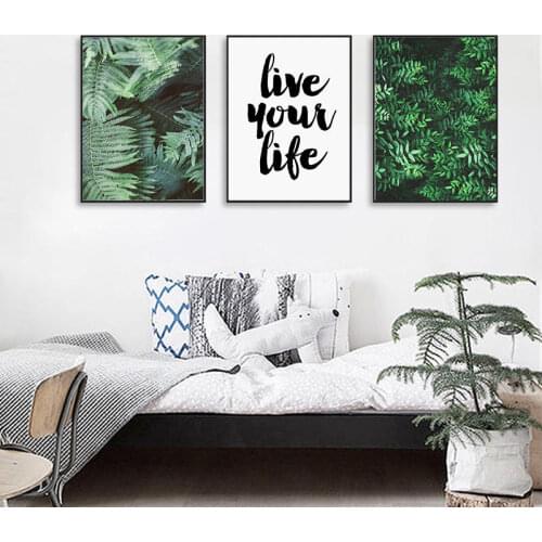 Nordic Green Plant Canvas Painting Wall Pictures Tropical Palm Banana Leaf Still Life Canvas Prints Posters Wall Art Home Décor