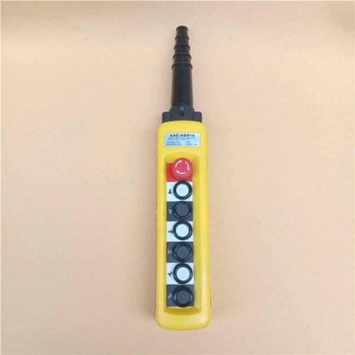 ABS 2 Speed 6 Push Buttons Hoist Crane Truck Pendant Control Station Contact Current 5A Protect IP65 25℃ -+70