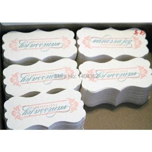 500pcs a lot Custom Paper various shape die cut custom Business/ visit name Cards Business Card Printing