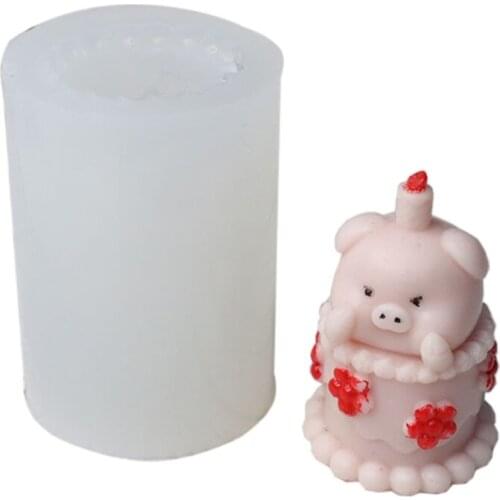 Small Size 3D Dudu Pig Shape Silicone Mold for DIY Decoration Making Soap Candle Melt Resin Polymer Clay T84A