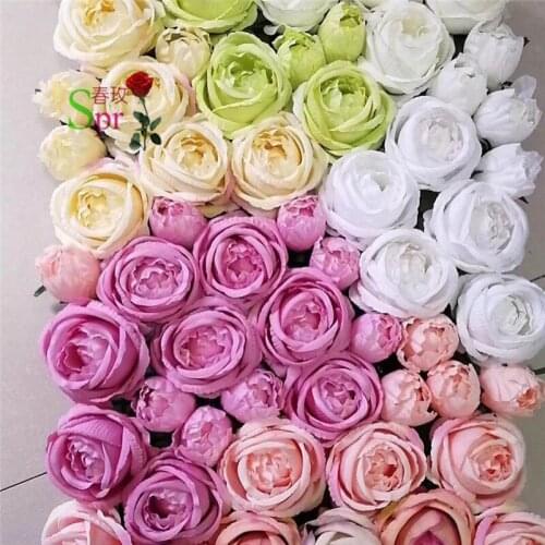 SPR Free Shipping 10pcs/lot Artificial rose & peony &hydrangea flower wall wedding backdrop artificial flower arrangements
