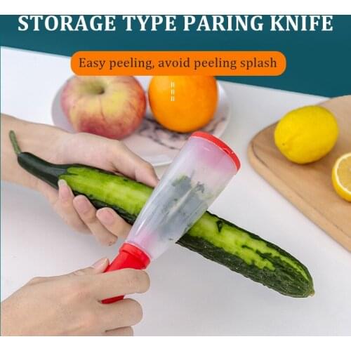 Handy Kitchen Vegetables Peeler & ZestersFruit Stainless Steel Knife Salad Potato Kitchen Accessories with Peel Holder Box
