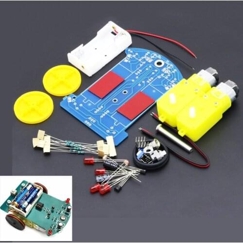 D2-1 Smart Robot Car Kits Intelligent Tracking Line Car Photosensitive Robot Kits Parts for DIY Electronic Toy
