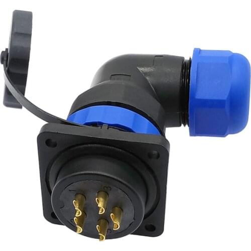 SP28 waterproof connector IP68 angle connectors 2pin 3/4/5/6/7/9/10/12/14/16/19/22/24/26Pin flange socket 90 degree elbow