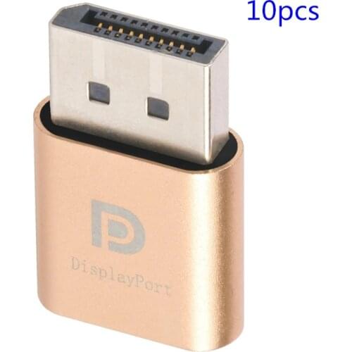 XT-XINTE 10pcs New Virtual Display Adapter DP DisplayPort Dummy Plug 4K Headless Ghost Emulator Connector EDID 1920*1080@60Hz
