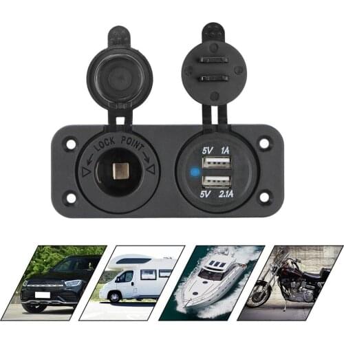 12-24V Car Cigarette Lighter Charger Power Adapter Socket Splitter 5V Dual USB Charging Car Accessories For Car And RV