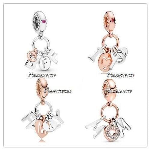 925 Sterling Silver Charm Rose Gold Perfect Family Pendant Beads Fit Women Pandora Bracelet & Necklace Diy Jewelry