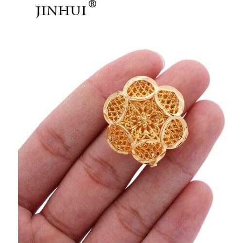24K gold color ring for women Dubai Ethiopia party bride wedding rings Jewelry African Wife gifts Lovers ring resizable size