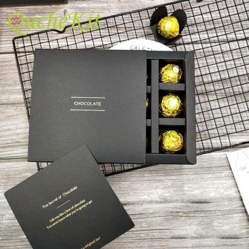 10Pcs 9Holes Chocolate Black Paper Box Design For Wedding Christmas Birthday Candy Packaging For Valentines Day