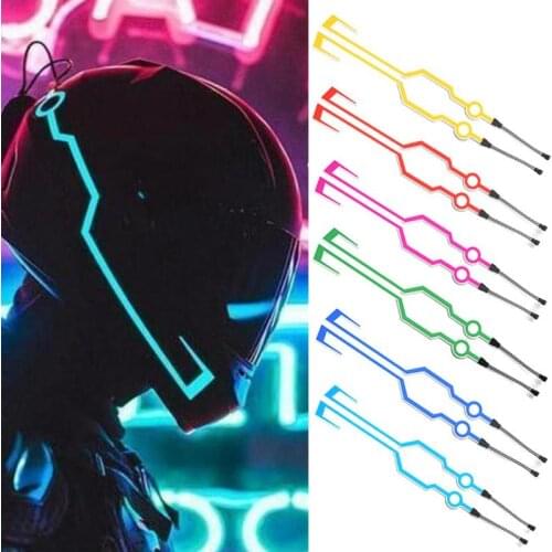 2pcs Motorcycle Helmet Signal Durable Flashing Stripe Night Motocross Riding Helmet Kit Waterproof Bar LED Light Strip