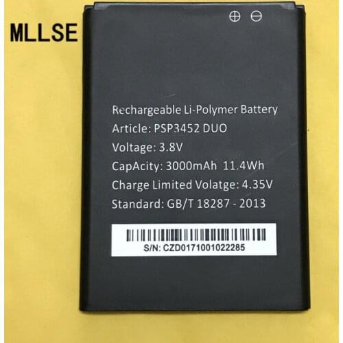 10PCS MLLSE 3000mAh battery for Prestigio MultiPhone PSP3452 3452 DUO BATTERY