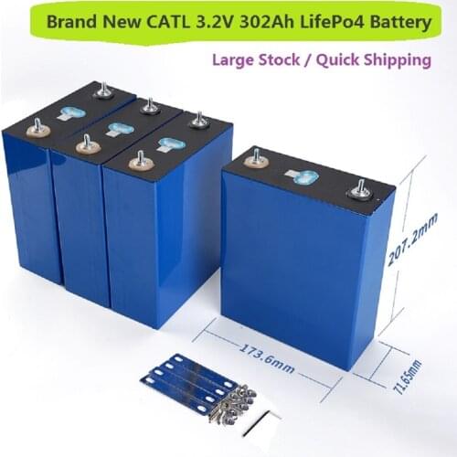 Factory Price CATL 3.2V 302Ah Lifepo4 Cells DIY 12V 48V Rechargeable Battery Pack For Electric Car RV Solar Energy Tax Free