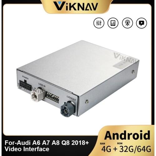 10.1" small screen Car GPS Naigation Multimedia Player Decoding Box For-Audi A6 A7 A8 Q8 2018+ Android System Video Interface