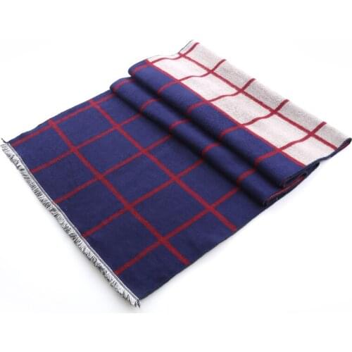 [DIFANNI] new Men Scarf Winter Fashion Striped Scarf Brand Warm Thickness Scarves Man Luxury Collocation Warp