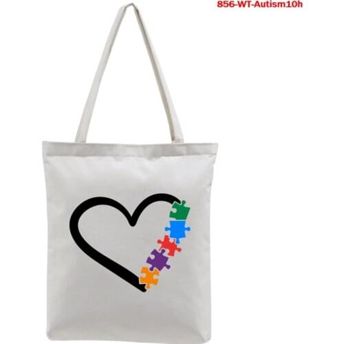 Womens Canvas Shoulder Bag Autism Seeing The World Differently Ladies Handbag Totes Reusable Large Capacity Shopping Beach Bag