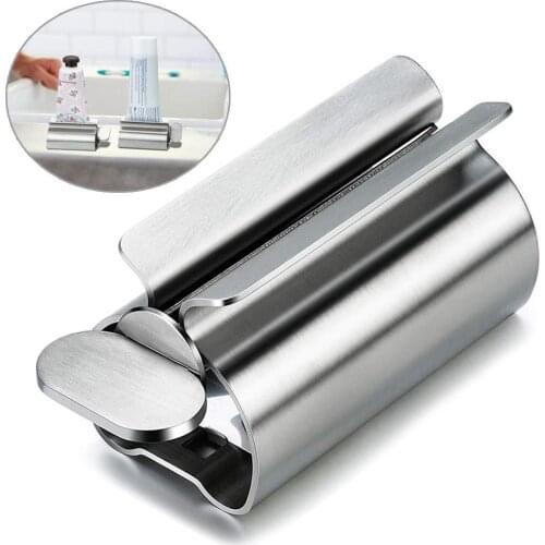 Durable Manual Stainless Steel Tube Rolling Dispenser Toothpaste Face Cleanser Squeezer Bathroom Toothpaste Squeezers