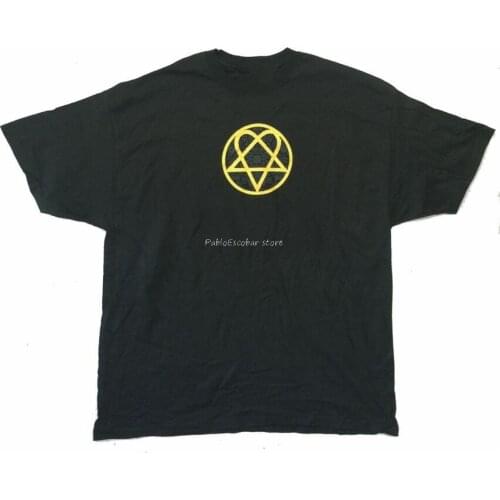 Him H.I.M. Filigree Gold Heartagram Image Black T Shirt New Funny Design Tee Shirt men summer t-shirt brand tops