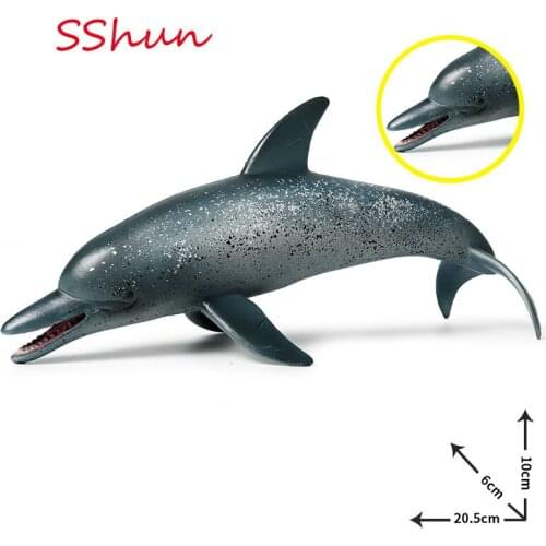 20.5*6*10cm Simulation Cognitive Toy Static Marine Animal Model Spotted Dolphin Striped Dolphin Bottlenose Dolphin