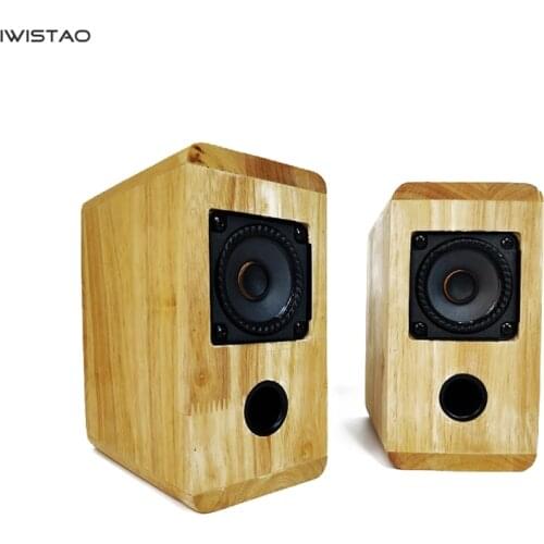 IWISTAO HIFI Speaker Full Range 2.75 Inches Unit 4 Ohm 15~30W 88dB Solid Wood Enclosure 1 Pair Inverted Structure