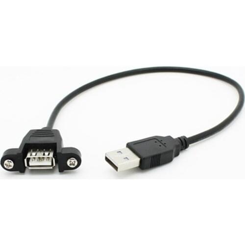 1pcs USB Male to Famale Cable USB Extension Cable Computer Motherboard Panel Mount USB Tailgate Cable With Screws 30cm 50cm