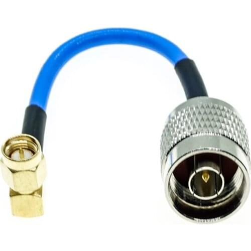 SMA Male Right Angle to N male connector RG402 RG-402 Semi Flexible Coaxial Cable 0.141" 50ohm Blue