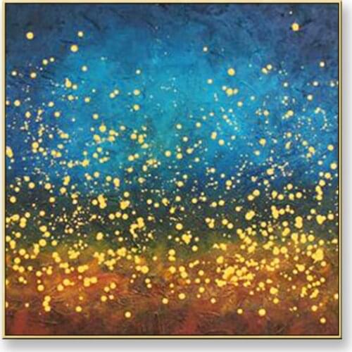 Beautiful picture for home wall decoration Handmade stars sky night scenery artwork high quality for living room bedroom unframe