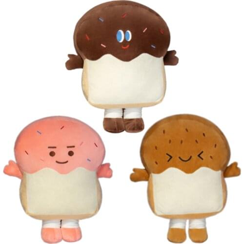 Cute Toast Plush Toy Cushion Floor Seat Body Pillows Chair Car Kawaii Chocolate Strawberry Food Bread Home Decor Doll Girl Gifts