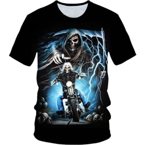 3D Skull Print Stranger Things T-shirt Mens Short Sleeve Shirt Creative Personality O Collar Comfortable Summer