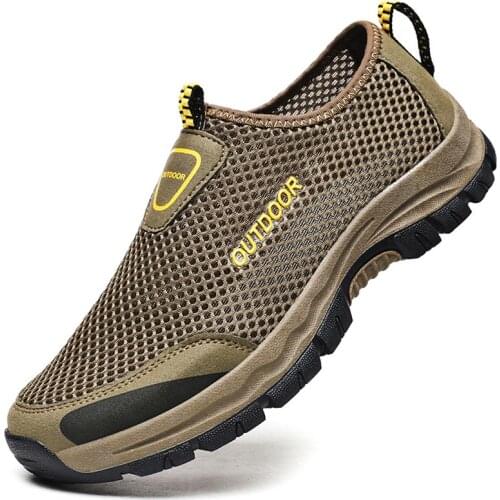 Plus Size Breathable Mesh Man Sneakers Male Running Shoes Sport Man Sports Shoes for Men Brown Kids Trainers Walking GMB-1410