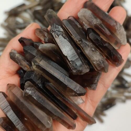 Natural Smoky Quartz Terminated Points Wand Crystal Healing Raw Stone Reiki Jewelry Aquarium Home Room Decoration DIY 3-5cm