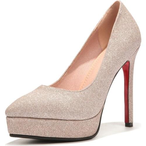 18 years in early spring the new fashion sequins sexy stilettos ultra-high with waterproof 43 womens shoes 33-18226