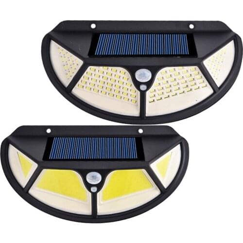 PIR Sensor Solar Light Outdoor Led Wall Lamp 3 Mode Motion Street Light SMD2835 102 Built in Battery Sunlight Powered Waterproof