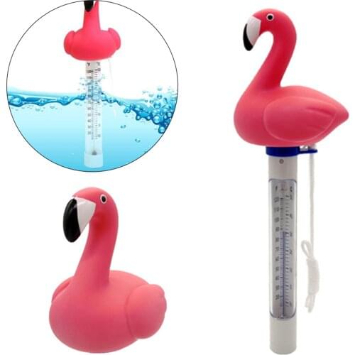 Pool Floating Thermometer Cute Cartoon Flamingo Shaped Spa Water Temperature Tester Tool Swimming Pools Accessories