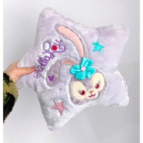 40x40cm Star Stellalou Bunny Plush Cushion Disney Pillows Easter Rabbit Toys Textile Pillow Cover Christmas Decorations For Home
