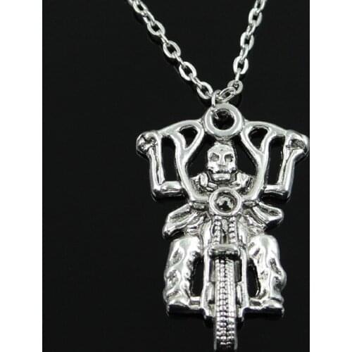 New Fashion Death Knight Motorcycle Pendants Round Cross Chain Short Long Mens Womens Silver Color Necklace Jewelry Gift