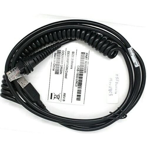 5pcs x BarCode Scanner USB Spiral Coiled Cable 3M For 1900g Hyperion 1300g Xenon 1200g